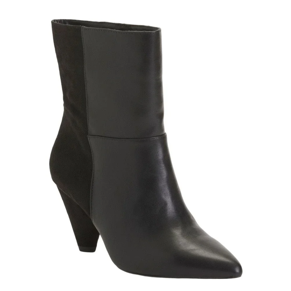 Eloquii New Sizes 8W Black Kase Suede Faux Leather Wide‎ Shaft Booties Boots